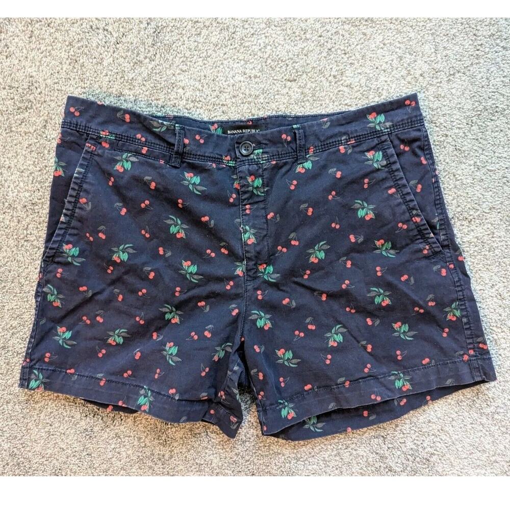 Banana Republic Factory Navy Shorts with Red Cherry Print